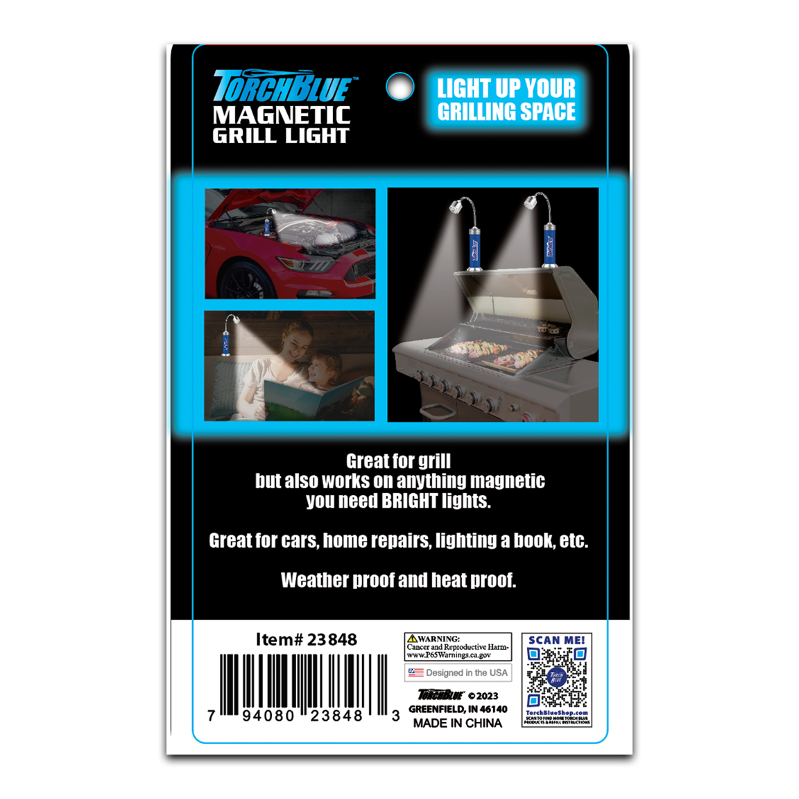 TORCH BLUE MAGNETIC GRILL LIGHT 6 PIECES PER DISPLAY