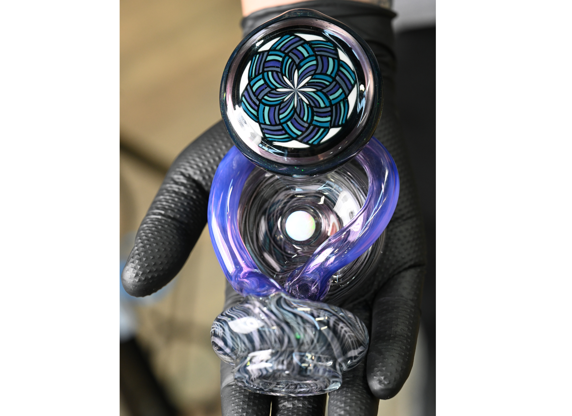 Sir Pyro x GlassSmith Collab Rainbow Filla Disk Puffco Peak Top Empire Electrum (Heady)