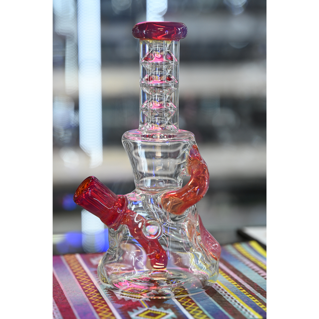 Sir Pyro Large Pink Recycler w/ Opal (Heady)
