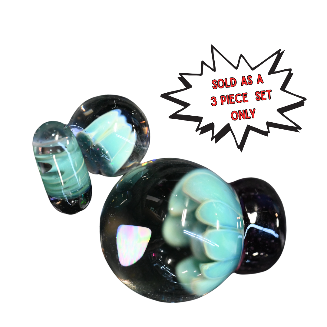 Cole Hamilton 3 piece Mushroom Slurper Set w/ Opal in Emerald