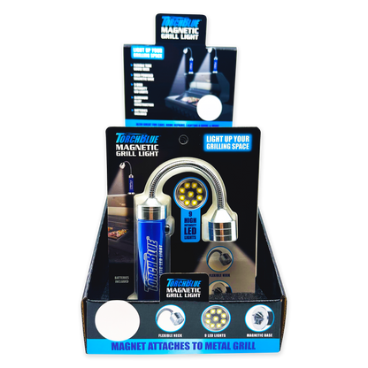 TORCH BLUE MAGNETIC GRILL LIGHT 6 PIECES PER DISPLAY