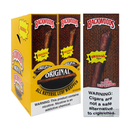 Tobacco/ Unflavored Backwoods Natural Leaf Wrapped Cigars (5-Pack)