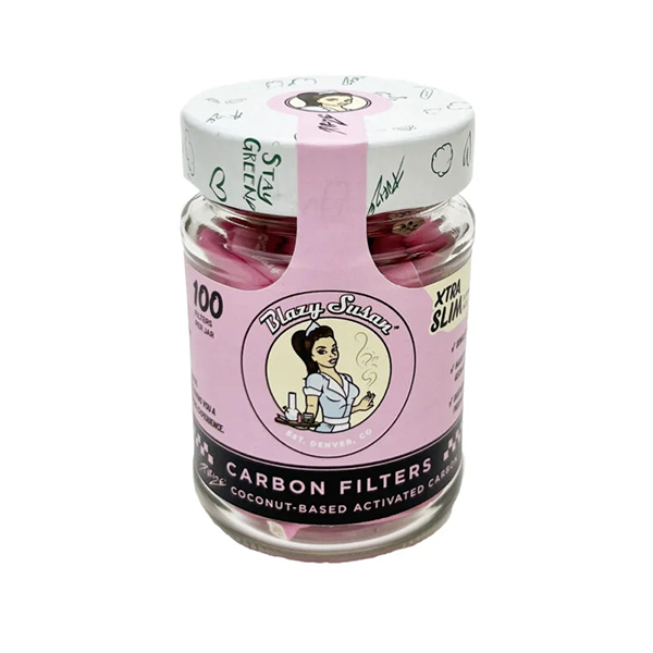 Blazy Susan Filter Tips Xtra Slim Purize Carbon 100ct Jar