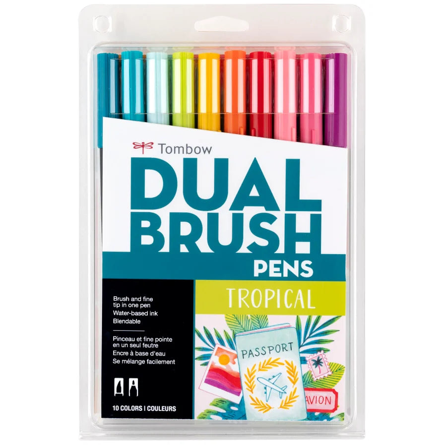 Tombow Dual Brush Pen Art Markers: Tropical - 10-Pack