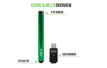 Exxus Vape Slim 2.0 510 Cart Battery